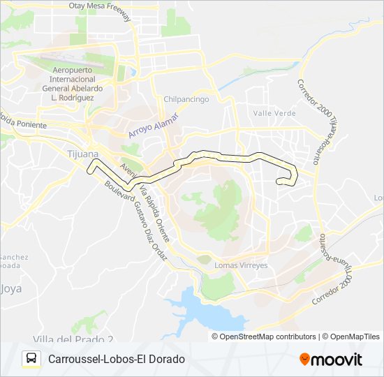 Mapa de CARROUSSEL-LOBOS-EL DORADO de autobús