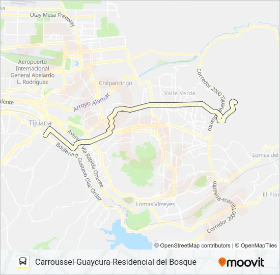 CARROUSSEL-GUAYCURA-RESIDENCIAL DEL BOSQUE Bus Line Map