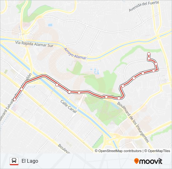 5Y10-EL LAGO bus Line Map