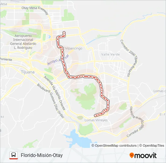 FLORIDO-MISIÓN-OTAY Bus Line Map