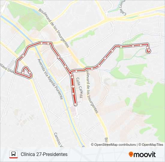 Mapa de CLÍNICA 27-PRESIDENTES de autobús