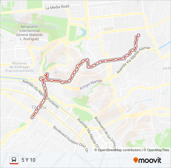 Mapa de 5Y10-CENTRAL-MURUA-OTAY de autobús