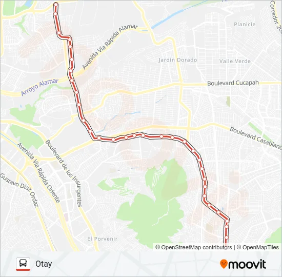 ANABEL - MARIANO - OTAY Bus Line Map