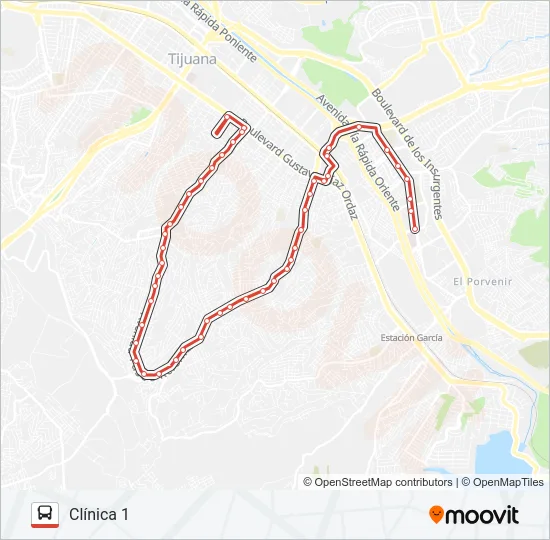 5Y10-ZAPATA/REFORMA-CLÍNICA 1 Bus Line Map