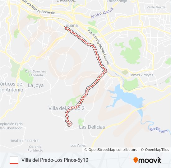 Ruta villa del pradolos pinos5y10: horarios, paradas y mapas - 5y10  (Actualizado)