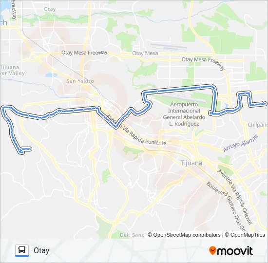 MIRAMAR-OTAY Bus Line Map
