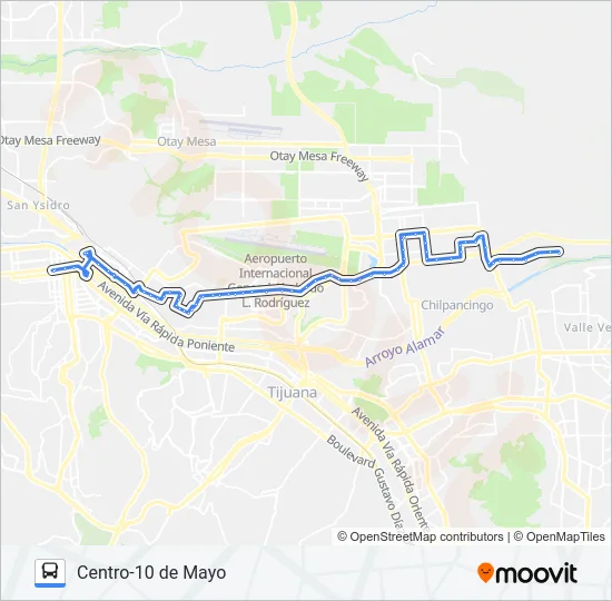 CENTRO-10 DE MAYO Bus Line Map