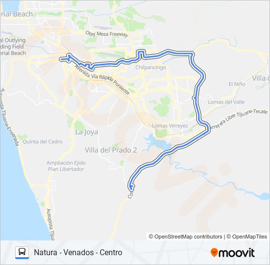 NATURA - VENADOS - CENTRO bus Line Map