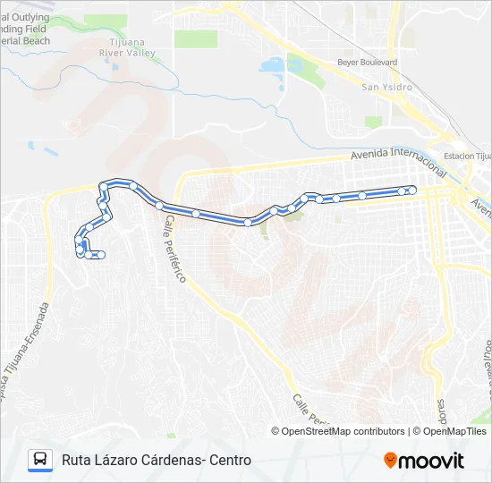 RUTA LÁZARO CÁRDENAS- CENTRO Bus Line Map