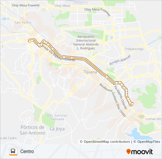 CENTRO-AZTECA bus Line Map