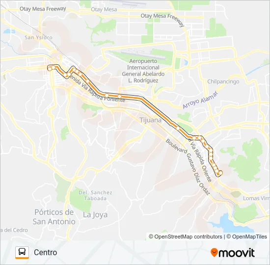CENTRO-AZTECA Bus Line Map