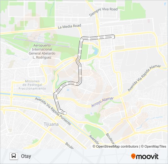 ÁLAMOS - OTAY bus Line Map