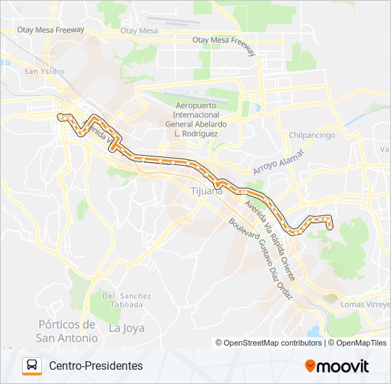 CENTRO-PRESIDENTES bus Line Map