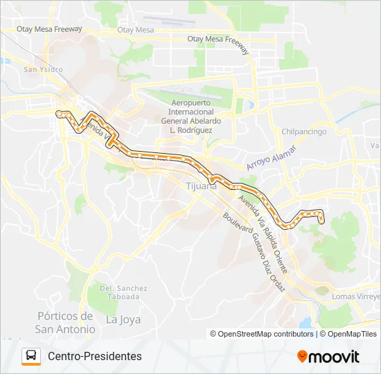 CENTRO-PRESIDENTES Bus Line Map