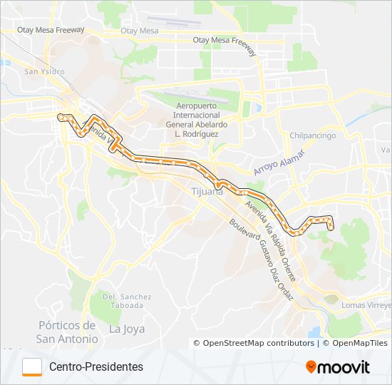 CENTRO-PRESIDENTES bus Line Map