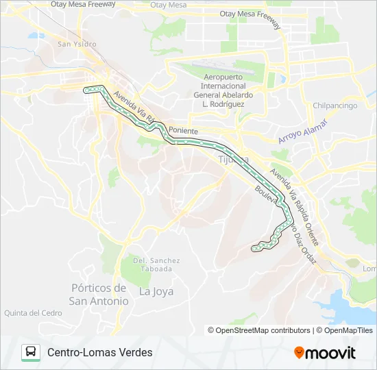 CENTRO-LOMAS VERDES Bus Line Map