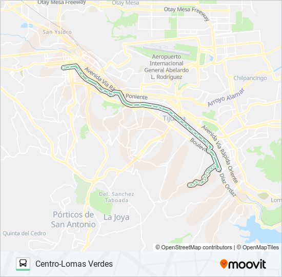 CENTRO-LOMAS VERDES bus Line Map