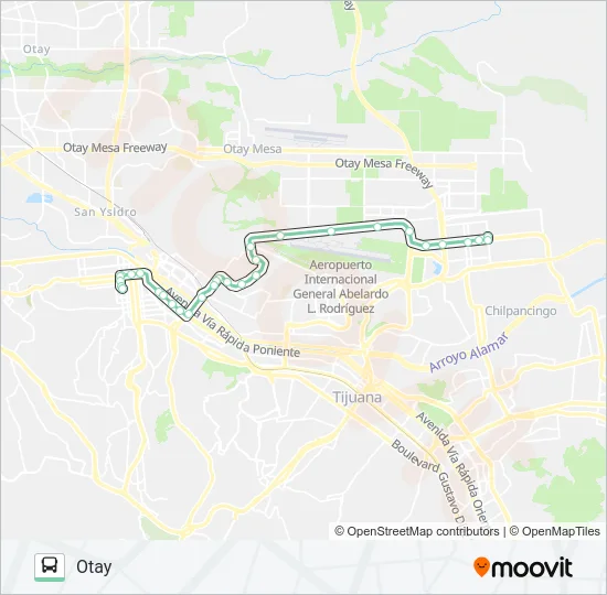 CENTRO-AEROPUERTO-OTAY Bus Line Map