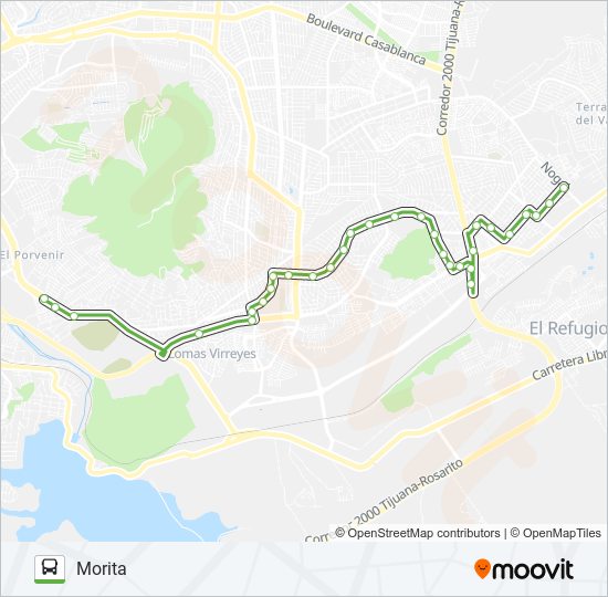 ESTACIÓN INSURGENTES-MORITA bus Line Map