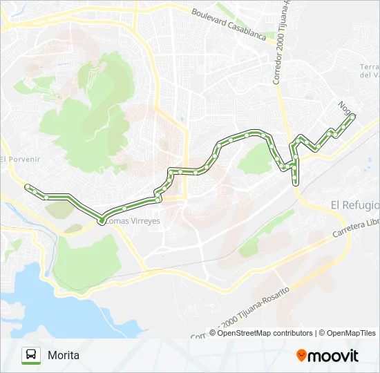 ESTACIÓN INSURGENTES-MORITA Bus Line Map