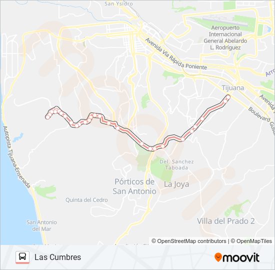 5Y10-VALLE SUR-LOMA BONITA-CUMBRES bus Line Map