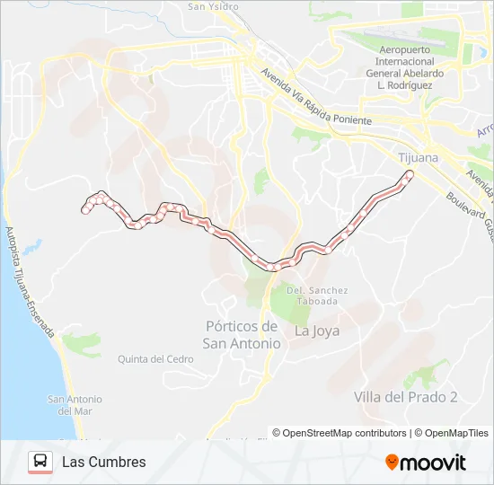 5Y10-VALLE SUR-LOMA BONITA-CUMBRES Bus Line Map