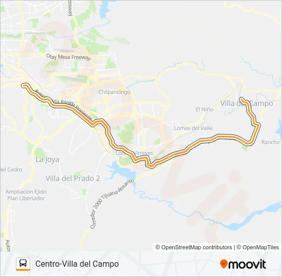 CENTRO-VILLA DEL CAMPO Bus Line Map