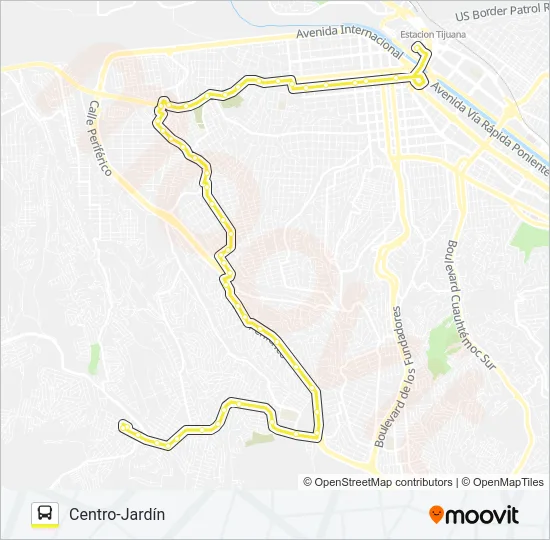 CENTRO-JARDÍN Bus Line Map
