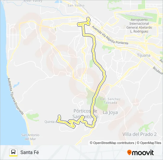 LINEA-CENTRO-SANTA FÉ Bus Line Map
