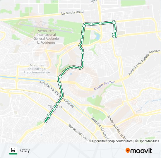 Mapa de 5Y10--OTAY de autobús