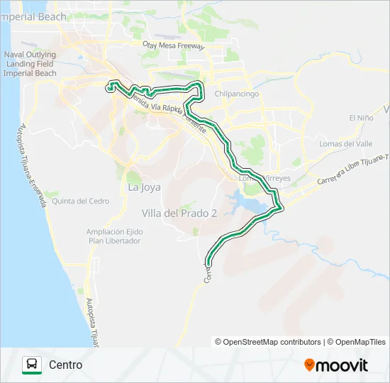NATURA -INSURGENTES--UABC - CENTRO Bus Line Map