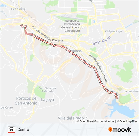 PRESA-5Y10-CENTRO bus Line Map