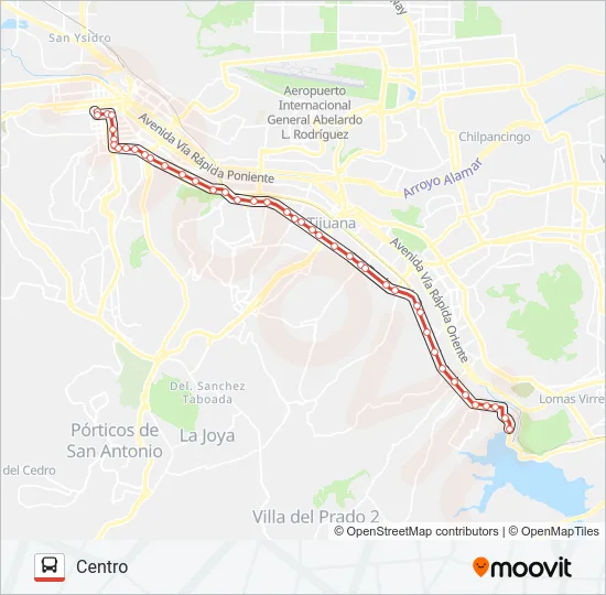 PRESA-5Y10-CENTRO Bus Line Map