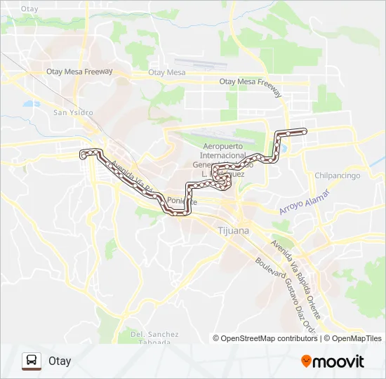 CENTRO-UABC Bus Line Map