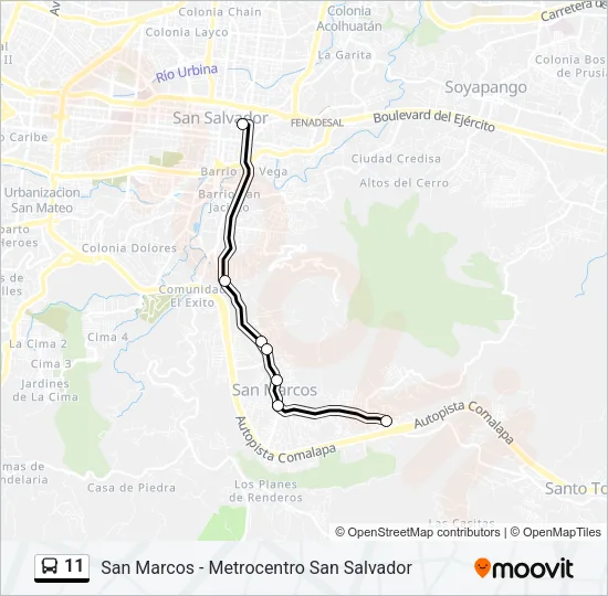 11 Bus Line Map