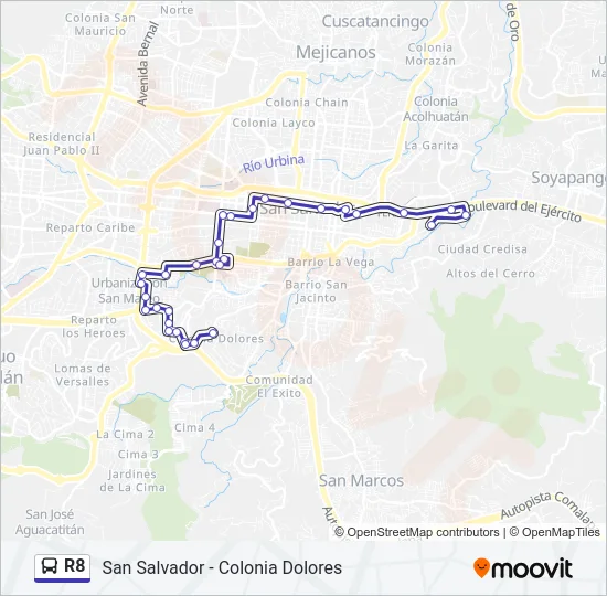 R8 Bus Line Map