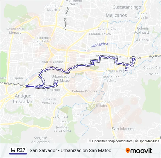 R27 Bus Line Map