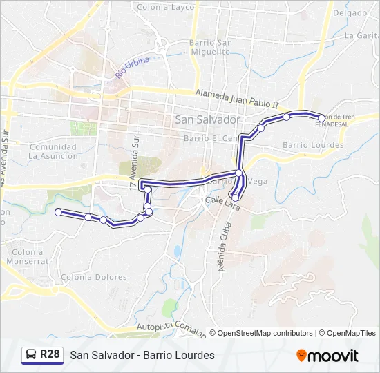 R28 Bus Line Map