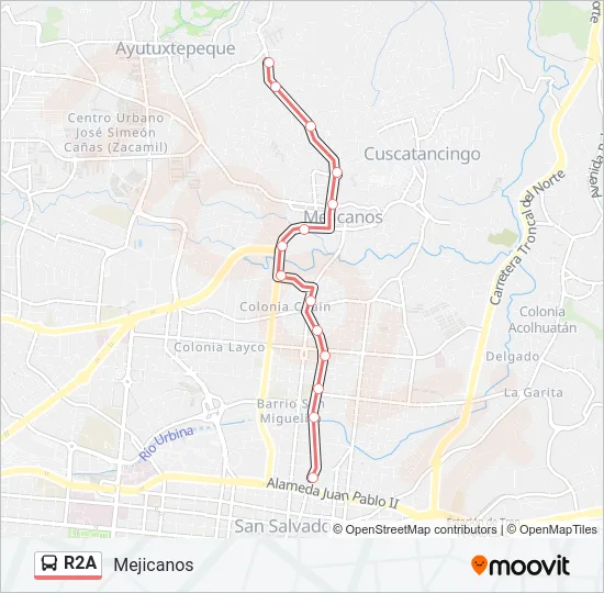 R2A Bus Line Map