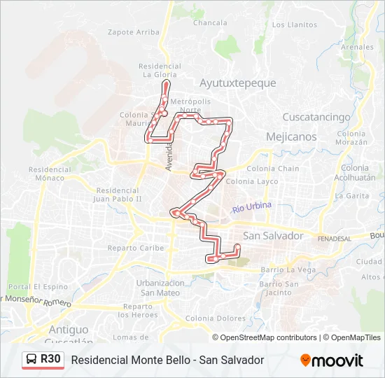 R30 Bus Line Map