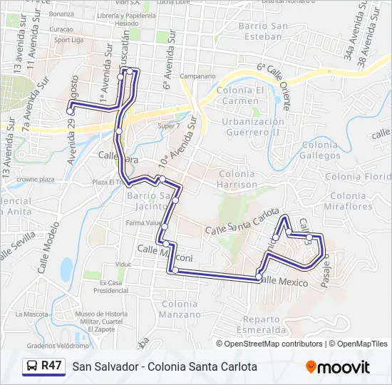 R47 Bus Line Map