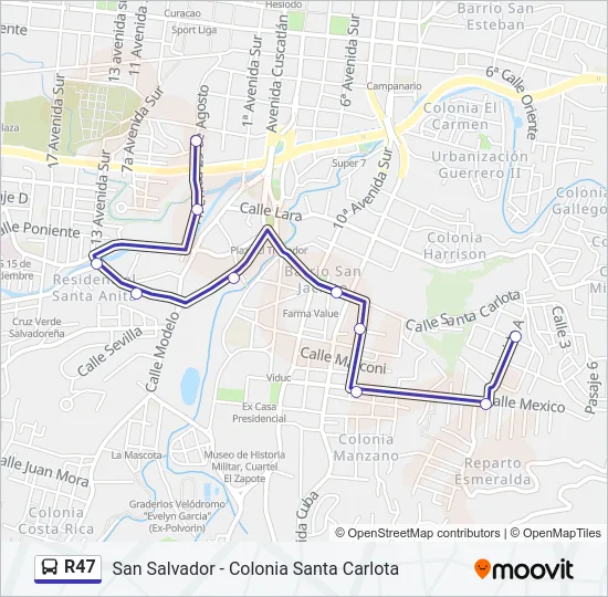 R47 Bus Line Map