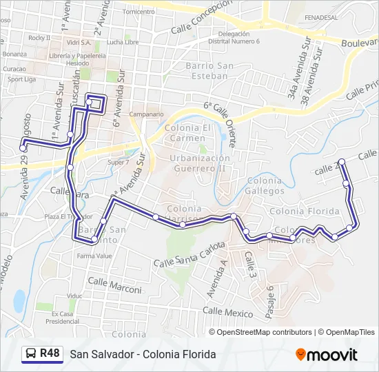 R48 Bus Line Map