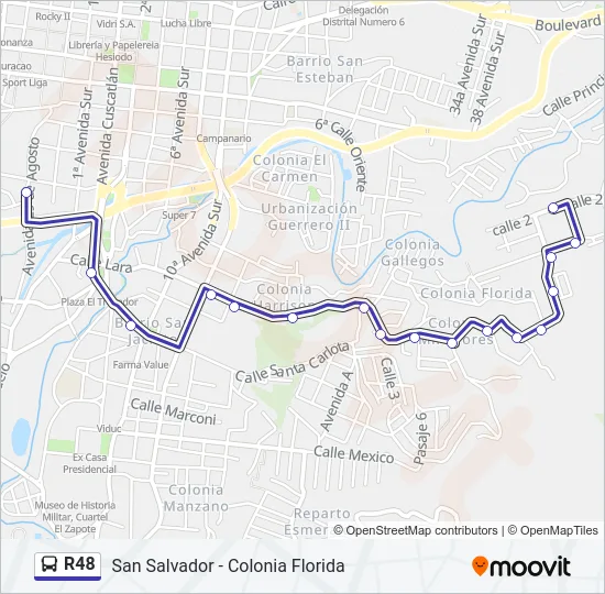 R48 Bus Line Map