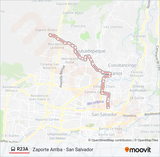 R23A Bus Line Map