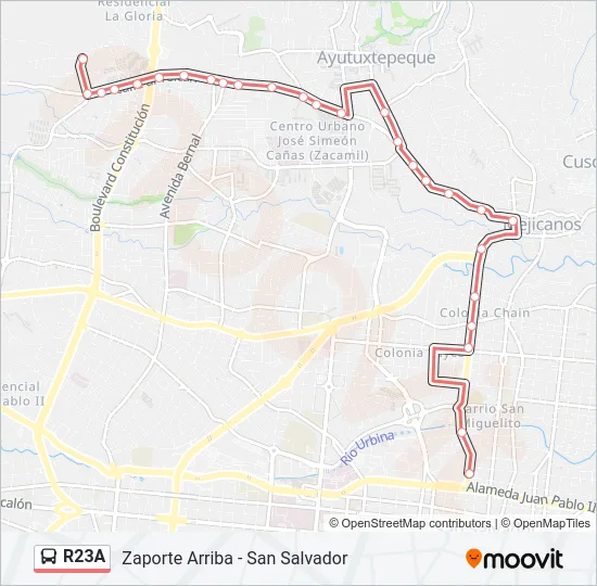 R23A Bus Line Map