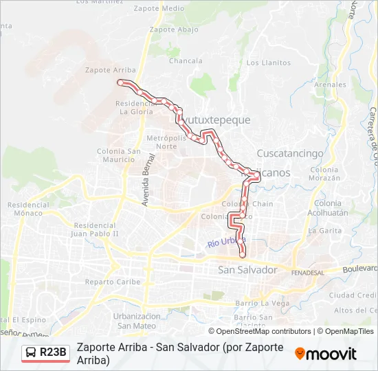 R23B Bus Line Map