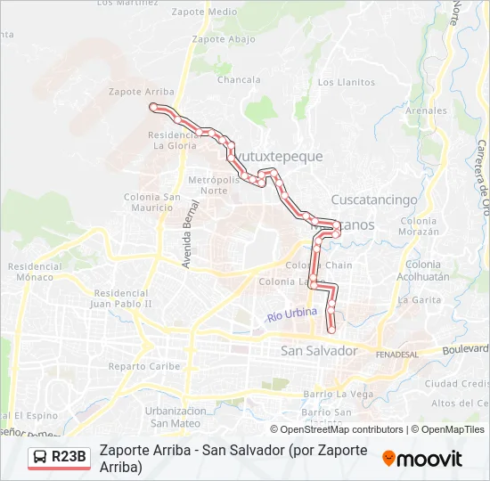 R23B Bus Line Map