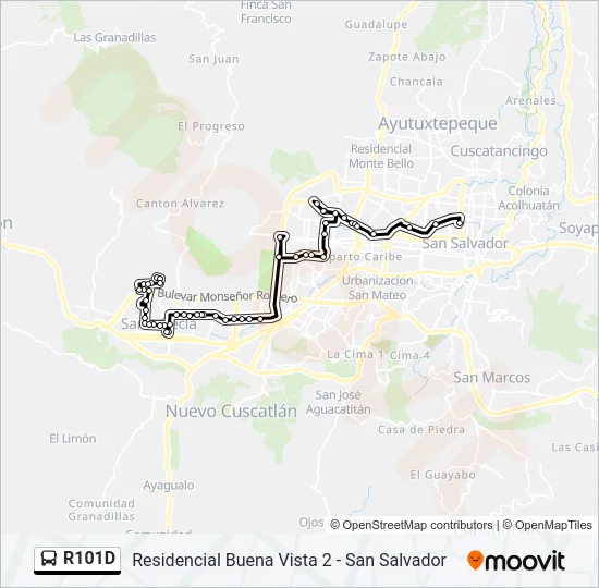 R101D Bus Line Map