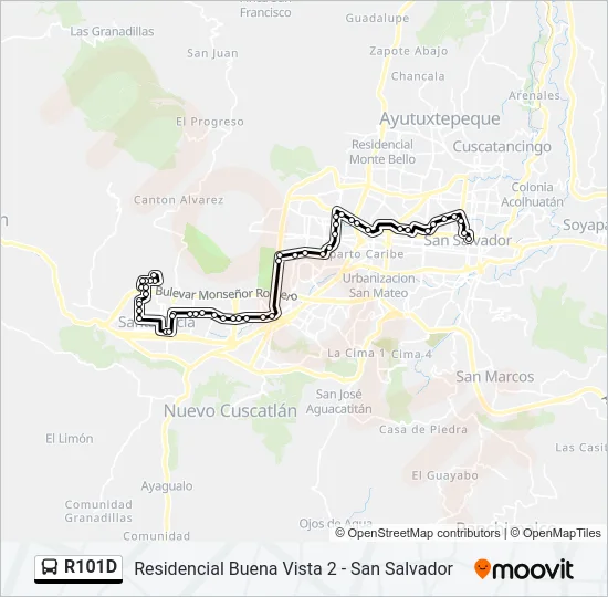 R101D Bus Line Map